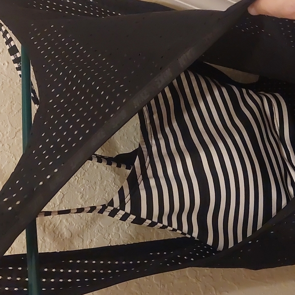 Nike Sport Mesh Layered Tankini Bathing Suit Set Black/Stripes Size S/M NWT NEW - Picture 8 of 15